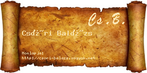 Csóri Balázs névjegykártya